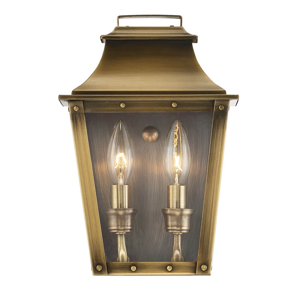 Coventry Traditional Aged Brass Pocket Wall Light with Glass 3 Coventry Traditional Aged Brass Pocket Wall Light with Glass - Image 3