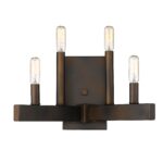 Four-Light Bronze Metal Industrial Vintage Wall Sconce 9 Four-Light Bronze Metal Industrial Vintage Wall Sconce