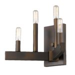 Four-Light Bronze Metal Industrial Vintage Wall Sconce 10 Four-Light Bronze Metal Industrial Vintage Wall Sconce