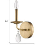 Light Gold Wall Sconce with Crystal Accent, Vintage Design 10 Light Gold Wall Sconce with Crystal Accent, Vintage Design