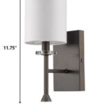 Minimalist Bronze Wall Sconce with Ivory Fabric Shade 10 Minimalist Bronze Wall Sconce with Ivory Fabric Shade