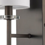 Minimalist Bronze Wall Sconce with Ivory Fabric Shade 9 Minimalist Bronze Wall Sconce with Ivory Fabric Shade
