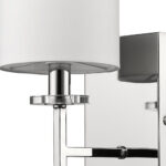 Minimalist Silver Wall Sconce with Ivory Fabric Shade 8 Minimalist Silver Wall Sconce with Ivory Fabric Shade