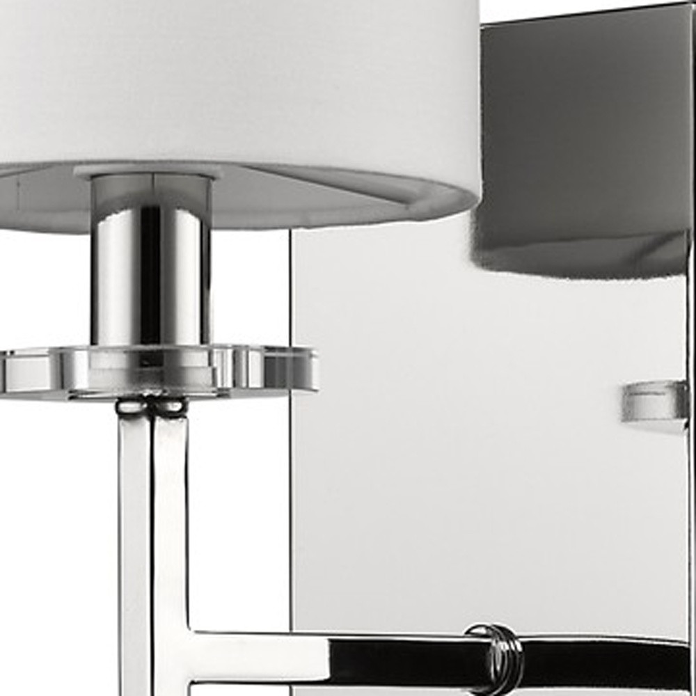 Minimalist Silver Wall Sconce with Ivory Fabric Shade 4 Minimalist Silver Wall Sconce with Ivory Fabric Shade - Image 4