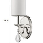 Silver Three-Light Wall Sconce with White Fabric Shade