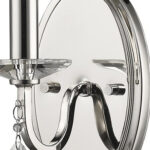 Silver Three-Light Wall Sconce with White Fabric Shade
