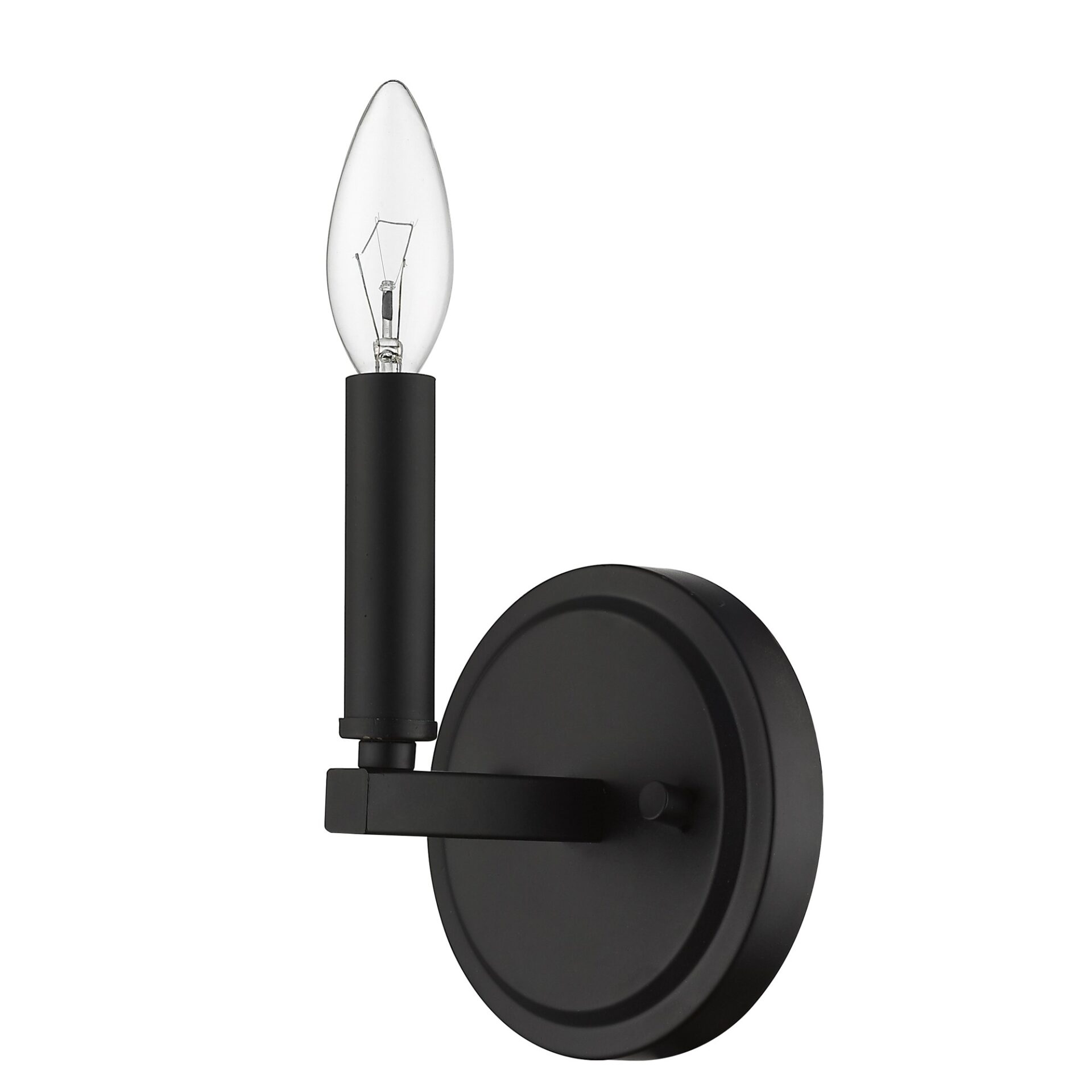 Matte Black Minimalist Wall Sconce with Exposed Bulb 1 Matte Black Minimalist Wall Sconce with Exposed Bulb