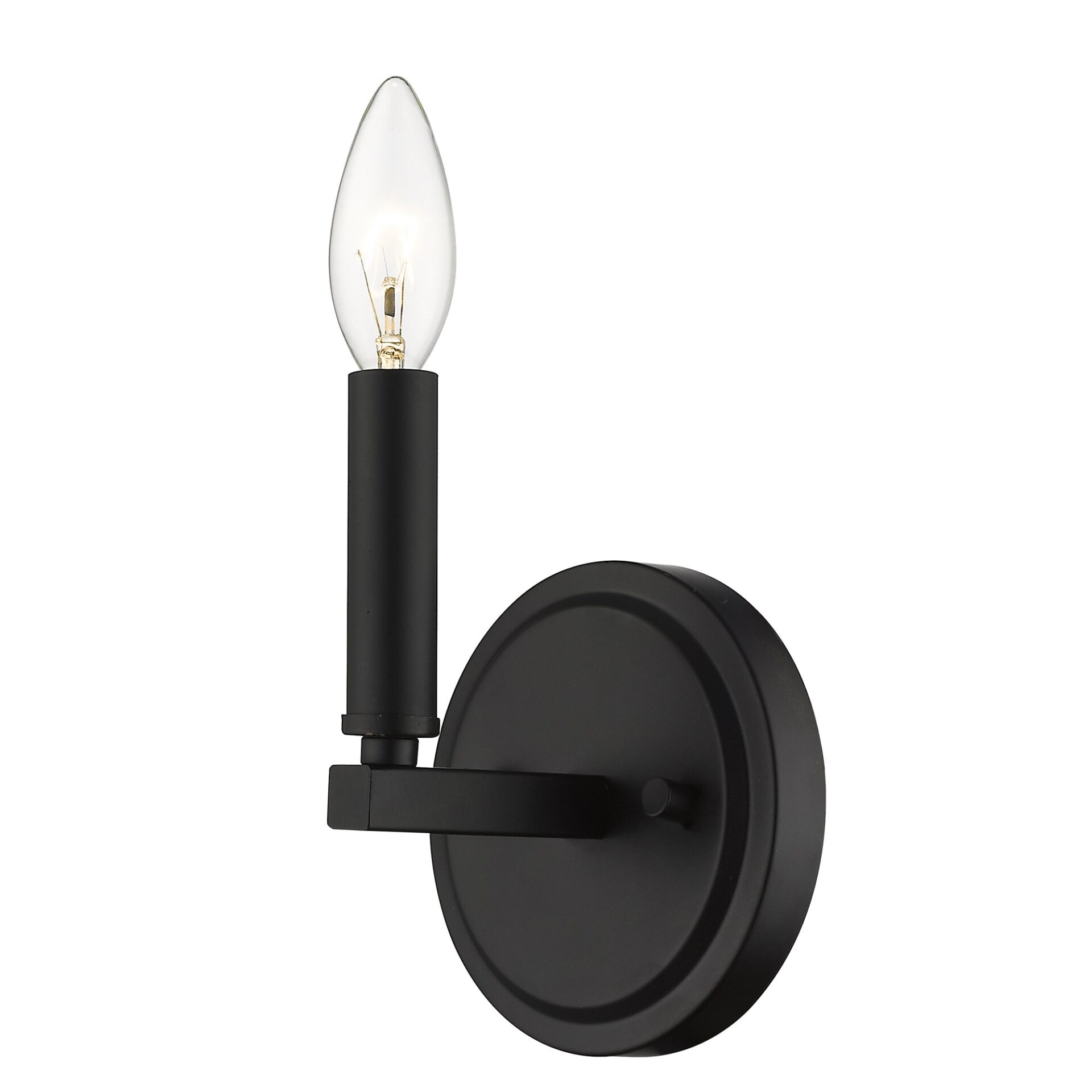 Matte Black Minimalist Wall Sconce with Exposed Bulb 2 Matte Black Minimalist Wall Sconce with Exposed Bulb - Image 2