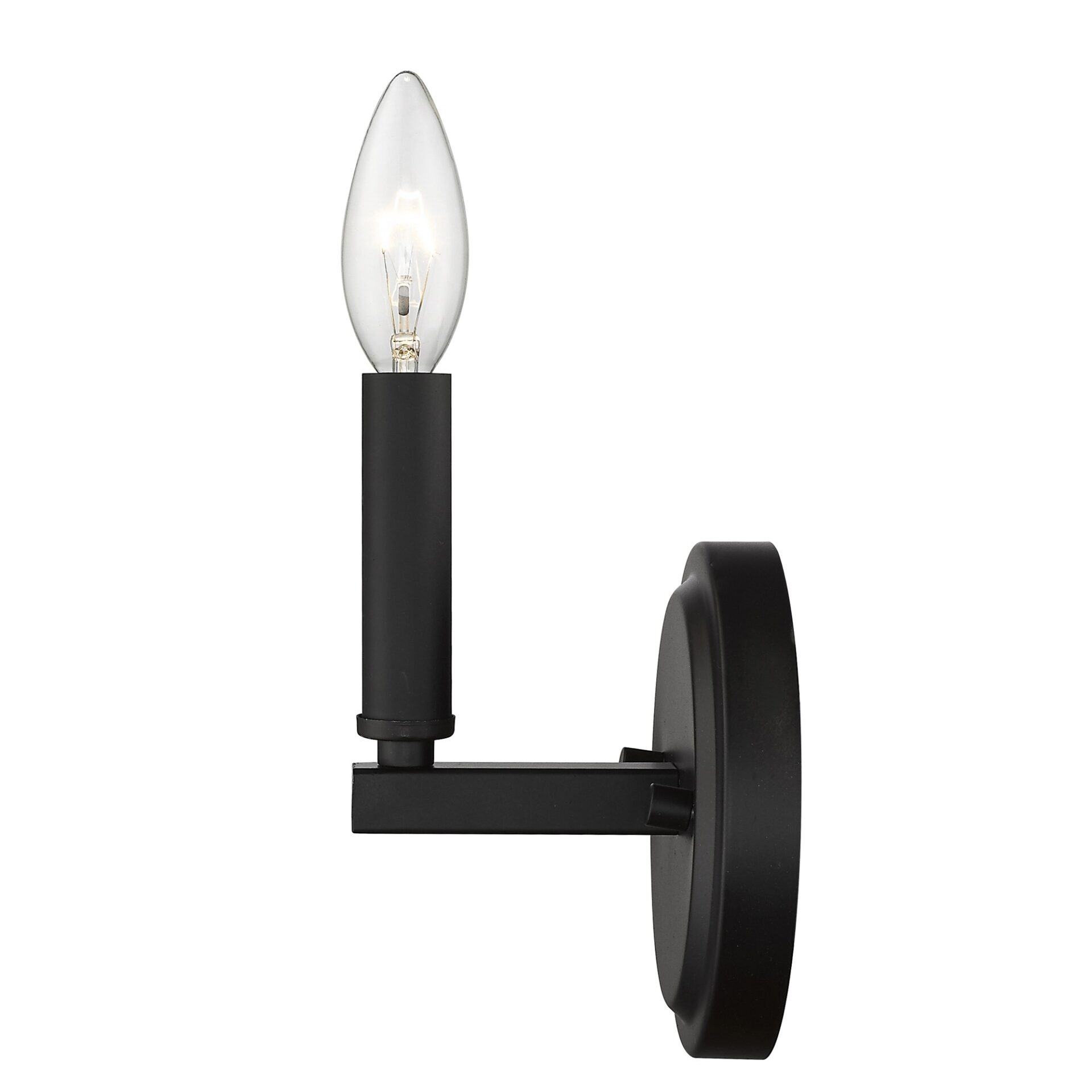 Matte Black Minimalist Wall Sconce with Exposed Bulb 5 Matte Black Minimalist Wall Sconce with Exposed Bulb - Image 5