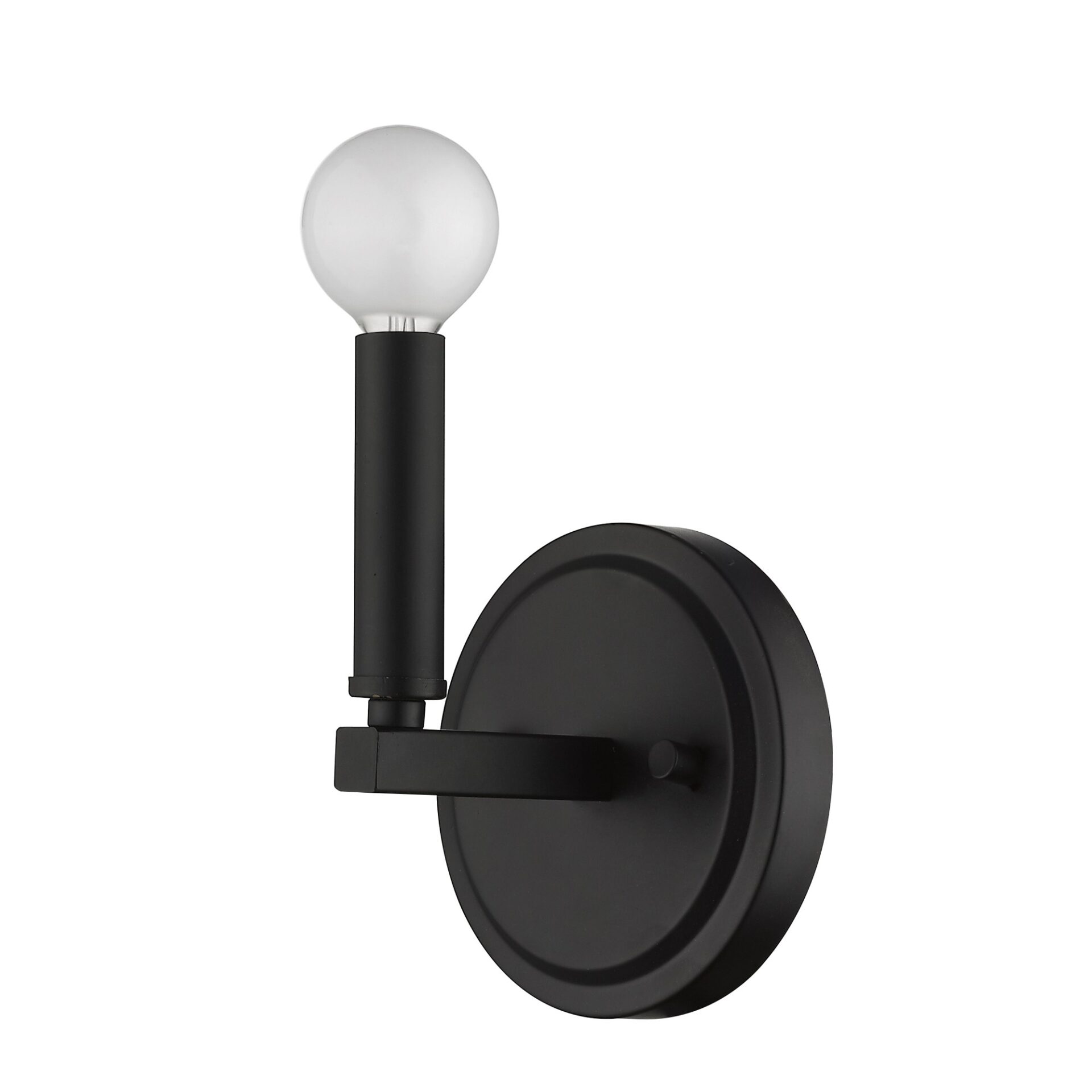 Matte Black Minimalist Wall Sconce with Exposed Bulb 9 Matte Black Minimalist Wall Sconce with Exposed Bulb - Image 9