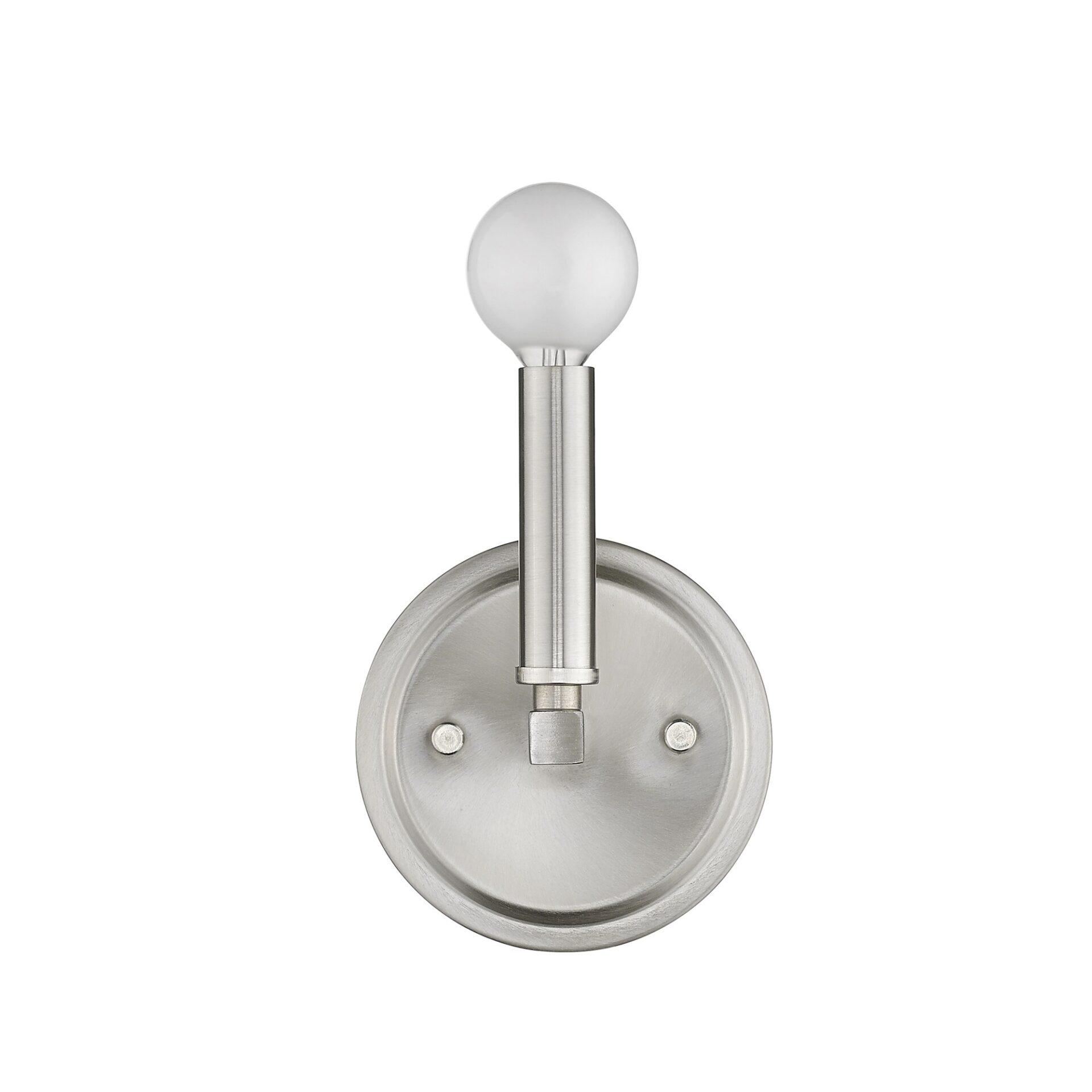 Silver Minimalist Wall Sconce with Frosted Bulb 3 Silver Minimalist Wall Sconce with Frosted Bulb - Image 3