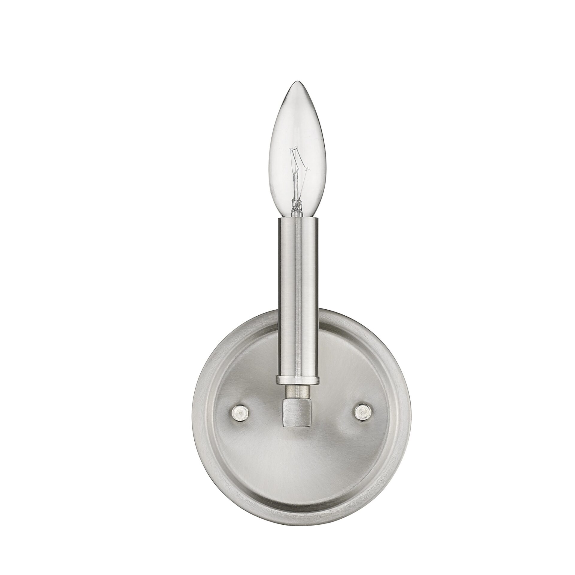 Silver Minimalist Wall Sconce with Frosted Bulb 5 Silver Minimalist Wall Sconce with Frosted Bulb - Image 5
