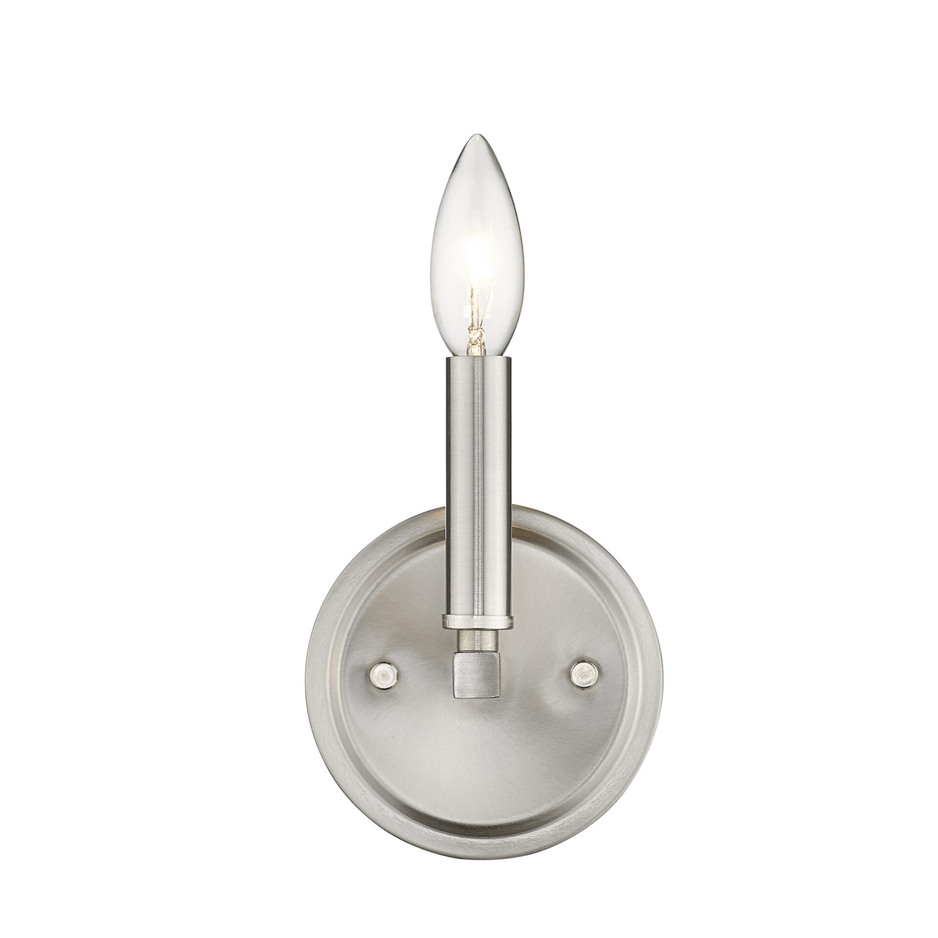 Silver Minimalist Wall Sconce with Frosted Bulb 6 Silver Minimalist Wall Sconce with Frosted Bulb - Image 6