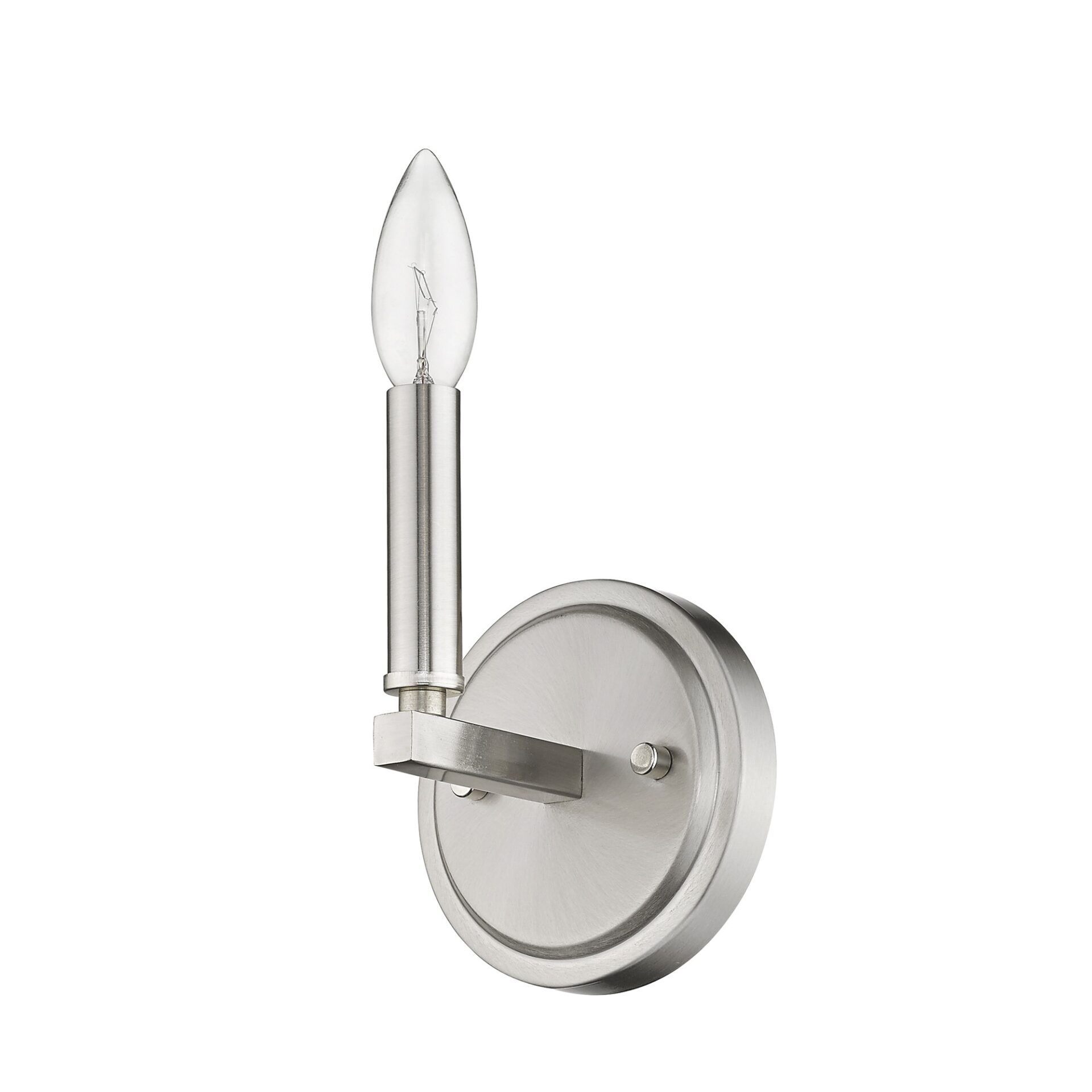 Silver Minimalist Wall Sconce with Frosted Bulb 7 Silver Minimalist Wall Sconce with Frosted Bulb - Image 7