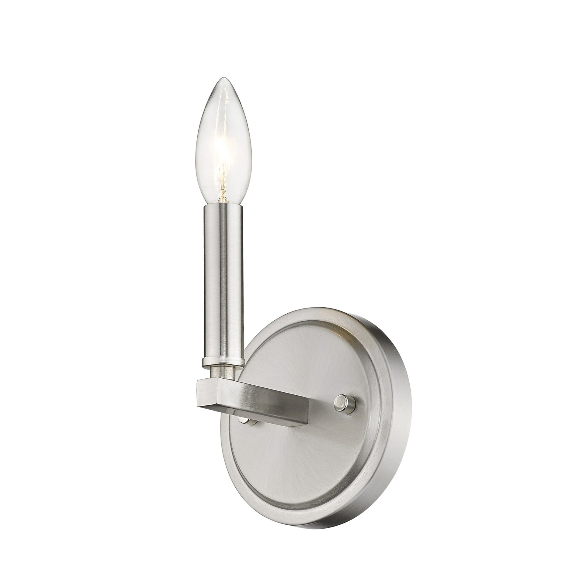 Silver Minimalist Wall Sconce with Frosted Bulb 8 Silver Minimalist Wall Sconce with Frosted Bulb - Image 8