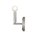 Silver Minimalist Wall Sconce with Frosted Bulb 18 Silver Minimalist Wall Sconce with Frosted Bulb