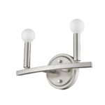 Silver Two-Light Minimalist Wall Sconce with Exposed Bulb Design 15 Silver Two-Light Minimalist Wall Sconce with Exposed Bulb Design