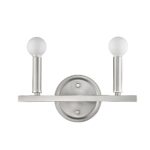 Silver Two-Light Minimalist Wall Sconce with Exposed Bulb Design 11 Silver Two-Light Minimalist Wall Sconce with Exposed Bulb Design