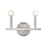 Silver Two-Light Minimalist Wall Sconce with Exposed Bulb Design 10 Silver Two-Light Minimalist Wall Sconce with Exposed Bulb Design