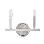 Silver Two-Light Minimalist Wall Sconce with Exposed Bulb Design 18 Silver Two-Light Minimalist Wall Sconce with Exposed Bulb Design