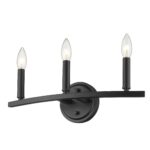 Three-Light Matte Black Minimalist Wall Sconce