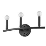 Three-Light Matte Black Minimalist Wall Sconce