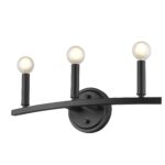 Three-Light Matte Black Minimalist Wall Sconce