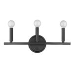 Three-Light Matte Black Minimalist Wall Sconce