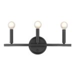 Three-Light Matte Black Minimalist Wall Sconce