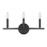 Three-Light Matte Black Minimalist Wall Sconce
