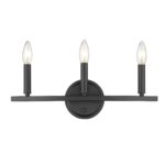Three-Light Matte Black Minimalist Wall Sconce