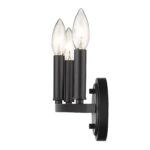 Three-Light Matte Black Minimalist Wall Sconce