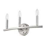 Three-Light Minimalist Silver Wall Sconce with Satin Nickel Finish 11 Three-Light Minimalist Silver Wall Sconce with Satin Nickel Finish