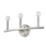 Three-Light Minimalist Silver Wall Sconce with Satin Nickel Finish 13 Three-Light Minimalist Silver Wall Sconce with Satin Nickel Finish