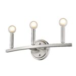 Three-Light Minimalist Silver Wall Sconce with Satin Nickel Finish 14 Three-Light Minimalist Silver Wall Sconce with Satin Nickel Finish