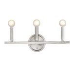 Three-Light Minimalist Silver Wall Sconce with Satin Nickel Finish 17 Three-Light Minimalist Silver Wall Sconce with Satin Nickel Finish