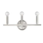 Three-Light Minimalist Silver Wall Sconce with Satin Nickel Finish 18 Three-Light Minimalist Silver Wall Sconce with Satin Nickel Finish