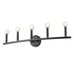 Sawyer Matte Black 5-Light Steel Vanity Fixture