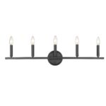 Sawyer Matte Black 5-Light Steel Vanity Fixture