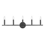 Sawyer Matte Black 5-Light Steel Vanity Fixture
