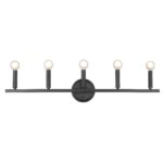 Sawyer Matte Black 5-Light Steel Vanity Fixture