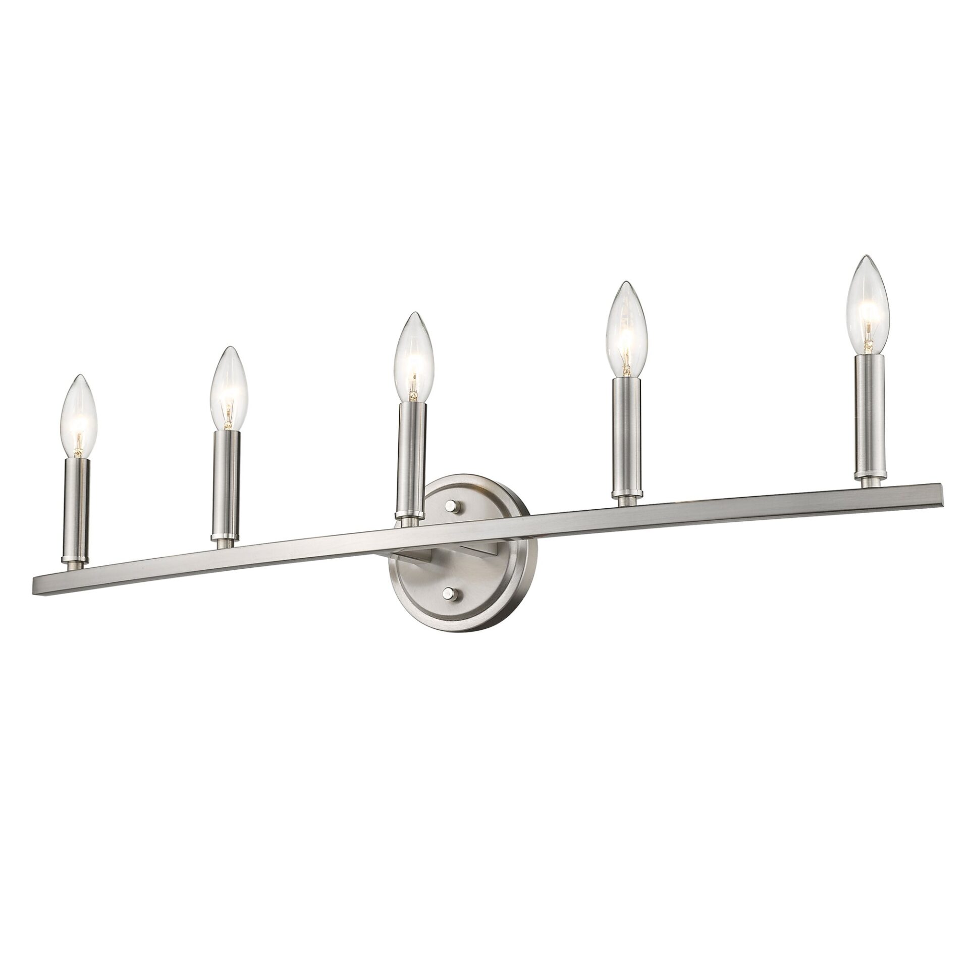 Sawyer Satin Nickel 5-Light Steel Vanity Fixture 3 Sawyer Satin Nickel 5-Light Steel Vanity Fixture - Image 3