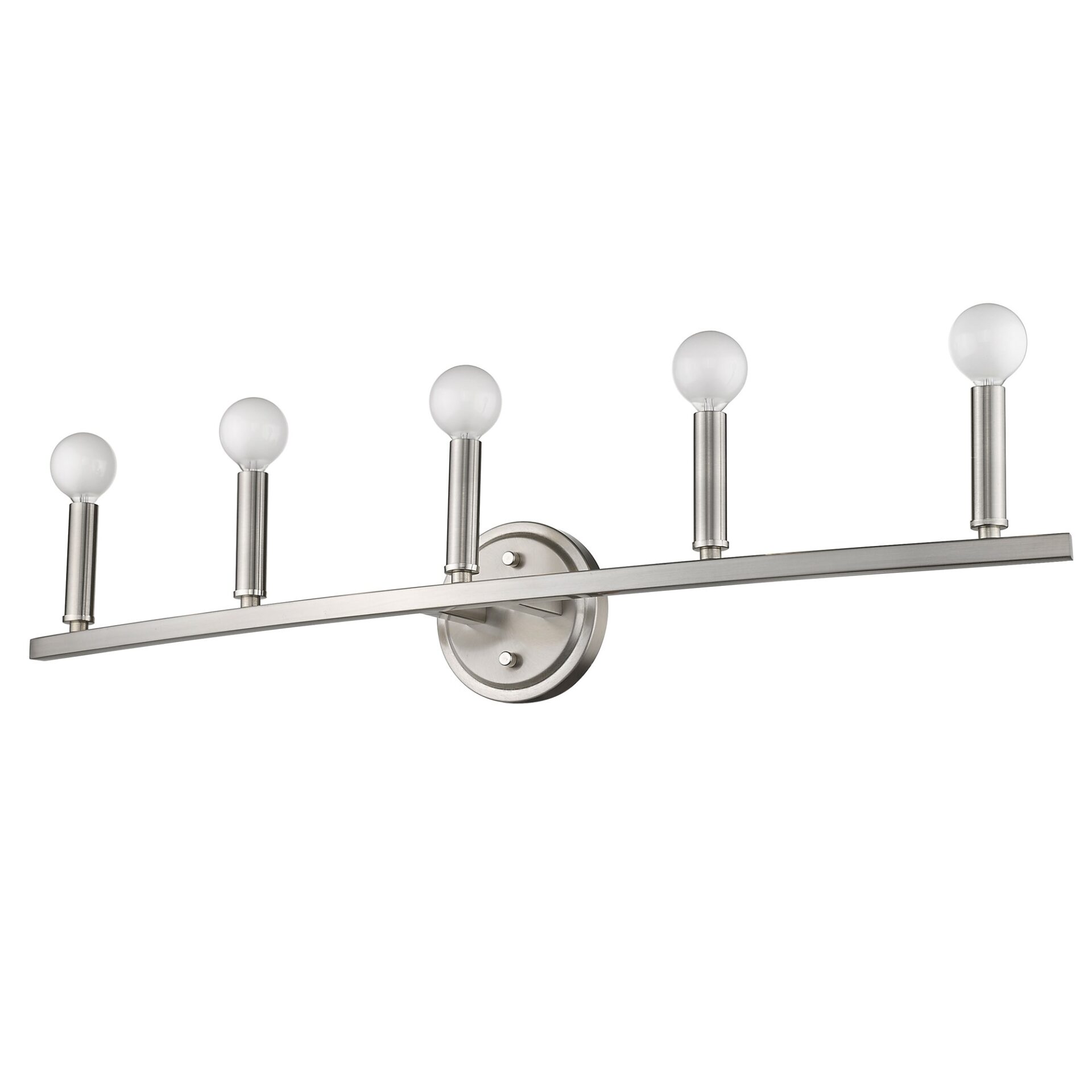 Sawyer Satin Nickel 5-Light Steel Vanity Fixture 4 Sawyer Satin Nickel 5-Light Steel Vanity Fixture - Image 4