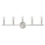 Sawyer Satin Nickel 5-Light Steel Vanity Fixture 15 Sawyer Satin Nickel 5-Light Steel Vanity Fixture
