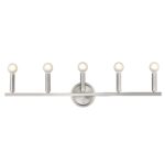 Sawyer Satin Nickel 5-Light Steel Vanity Fixture 16 Sawyer Satin Nickel 5-Light Steel Vanity Fixture