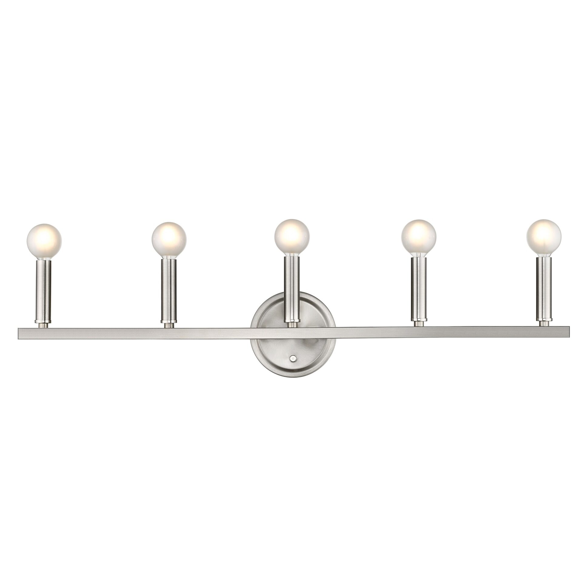 Sawyer Satin Nickel 5-Light Steel Vanity Fixture 7 Sawyer Satin Nickel 5-Light Steel Vanity Fixture - Image 7