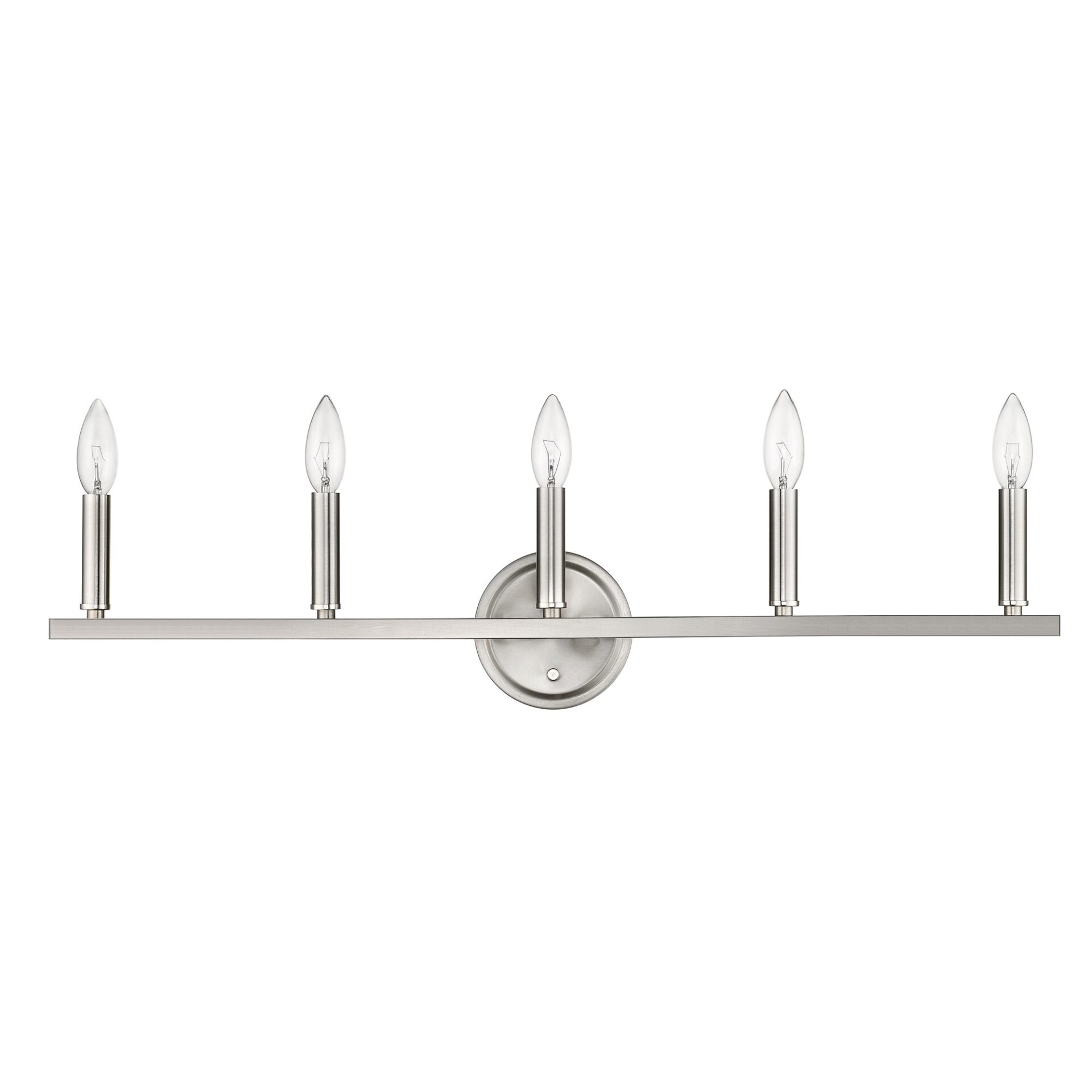 Sawyer Satin Nickel 5-Light Steel Vanity Fixture 8 Sawyer Satin Nickel 5-Light Steel Vanity Fixture - Image 8