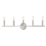 Sawyer Satin Nickel 5-Light Steel Vanity Fixture 18 Sawyer Satin Nickel 5-Light Steel Vanity Fixture
