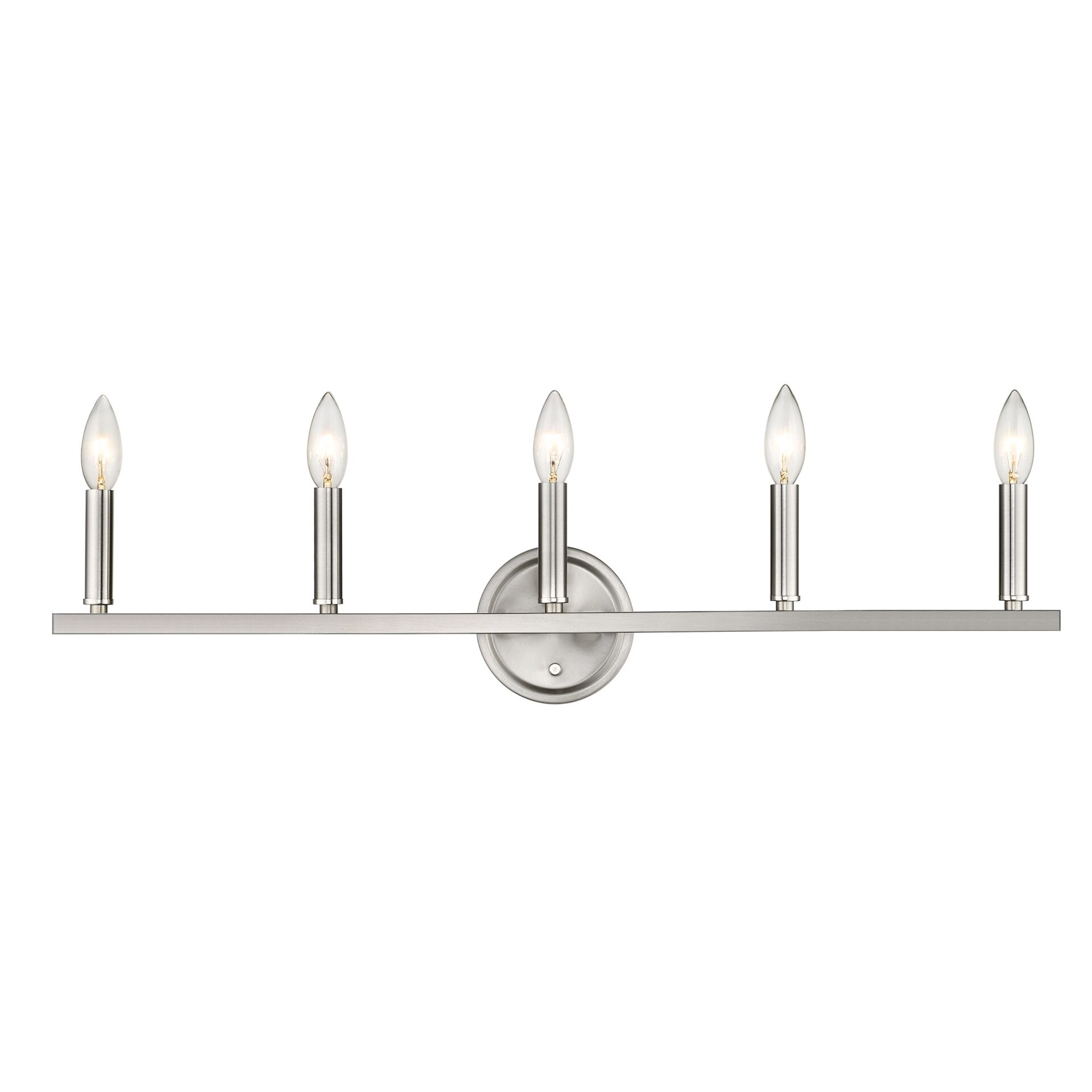 Sawyer Satin Nickel 5-Light Steel Vanity Fixture 9 Sawyer Satin Nickel 5-Light Steel Vanity Fixture - Image 9