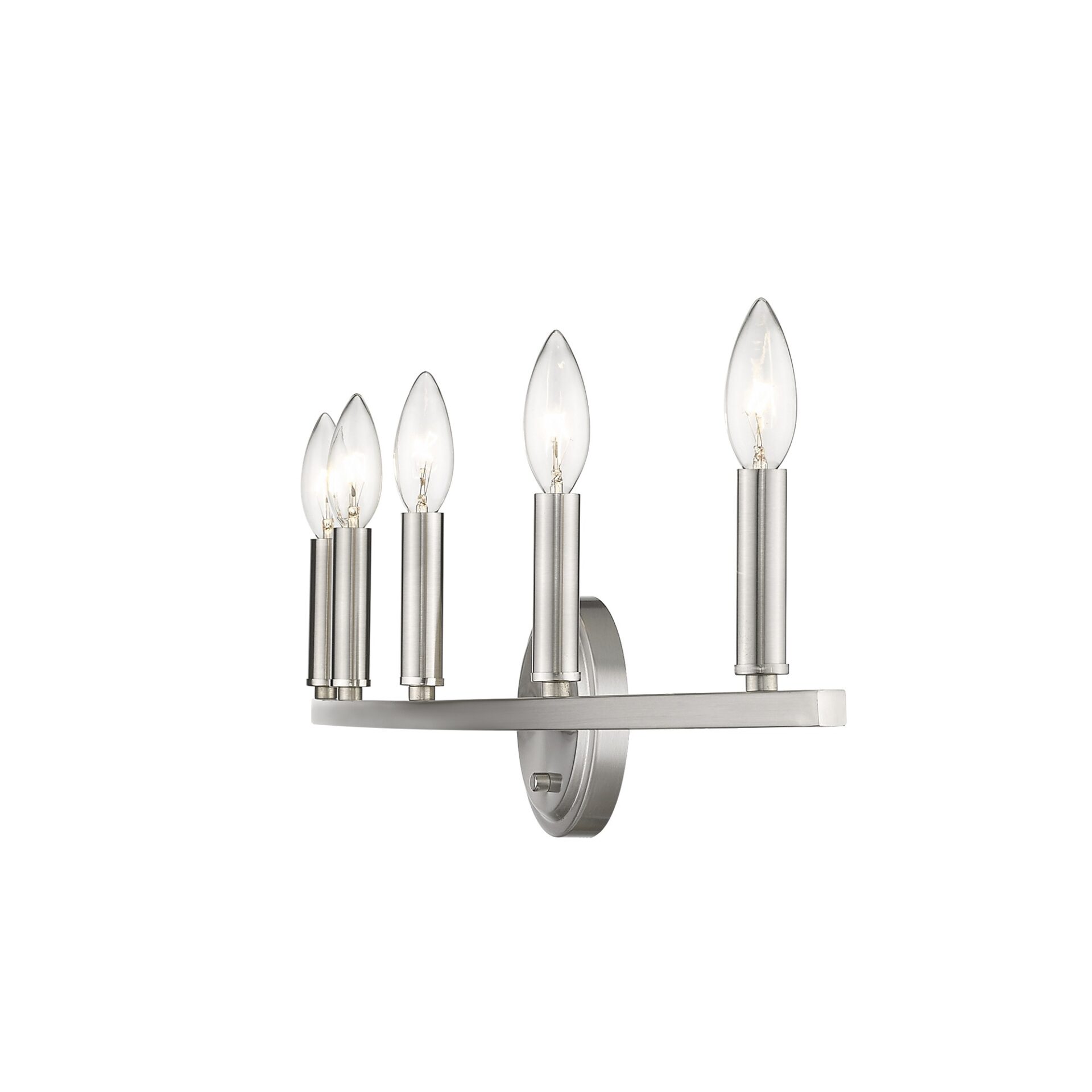 Sawyer Satin Nickel 5-Light Steel Vanity Fixture 1 Sawyer Satin Nickel 5-Light Steel Vanity Fixture
